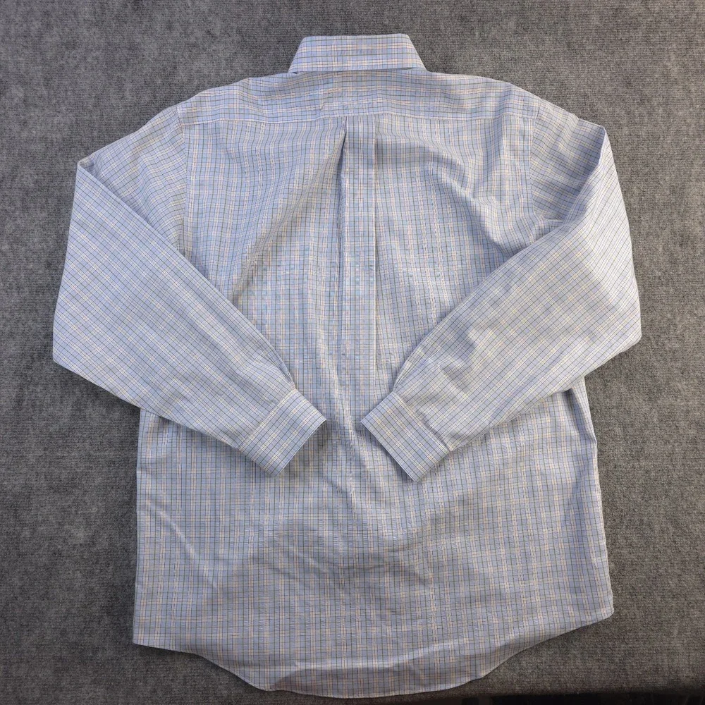 Brooks Brothers Dress Shirt 16‎ 4/5 Non Iron Blue Check Button Down Cotton